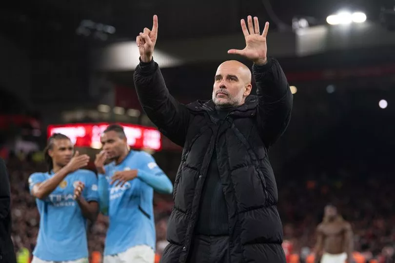 “Pep Guardiola’s Bold Reaction to Liverpool Fans’ Taunts Amid Man City Meltdown”