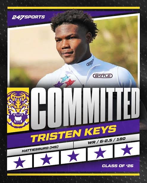 OFFICIALLY COMMITTED: No. 1 wide receiver in the country, Tristen Keys, is committed to the LSU Tigers
