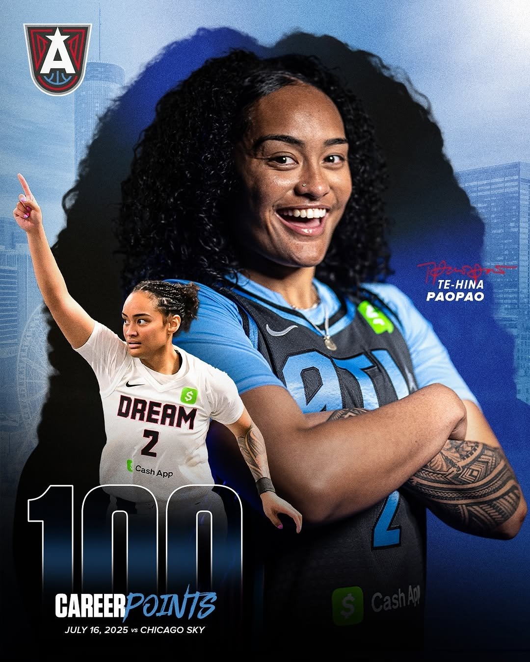“From South Carolina Star to WNBA Standout: Rookie Sensation! Te-Hina Paopao Shines Bright After Scoring First 100 Points with Atlanta Dream”