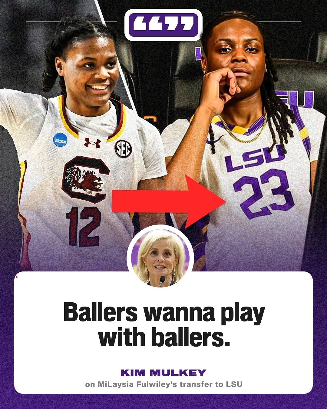 “Kim Mulkey Sends Strong Message on MiLaysia Fulwiley’s Transfer: ‘Ballers Want to Play With Ballers’”