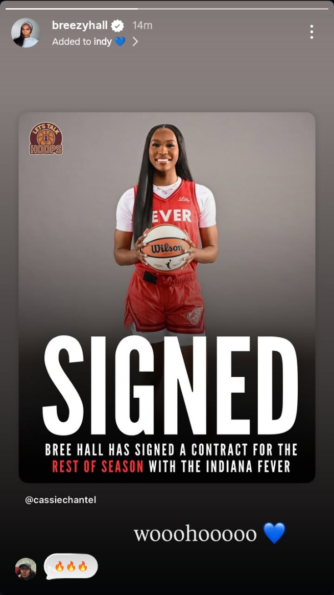 “Big Shot Breezy: Former Gamecock Star Bree Hall Signs Hardship Deal with Indiana Fever in Playoff Push”