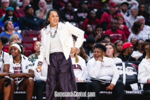 South-Carolina-womens-basketball-coach-Dawn-Staley-during-the-Winthrop-game-on-Nov-19-2025-Katie-Dugan-GamecockCentral
