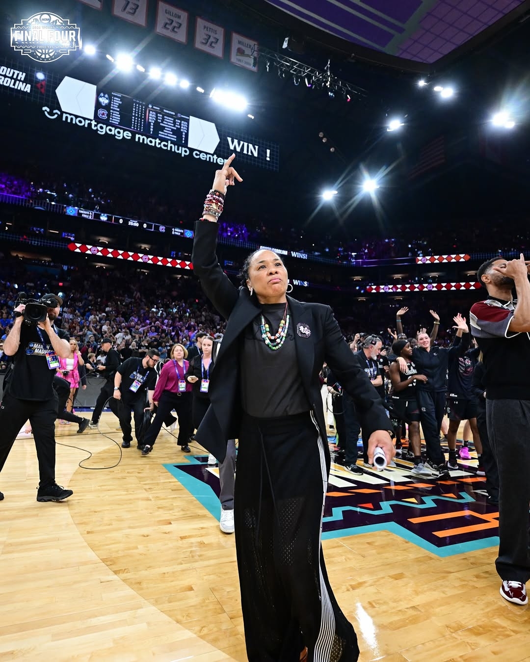 Dawn Staley Suits Up in All Black for the Final Four — And the Fashion Story Behind It