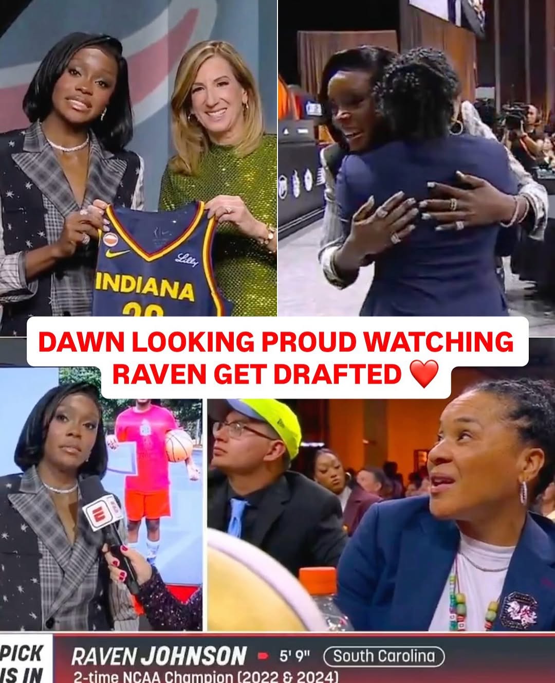 More Than a Coach: Dawn Staley’s Proud Moment as Raven Johnson Hears Her Name Called