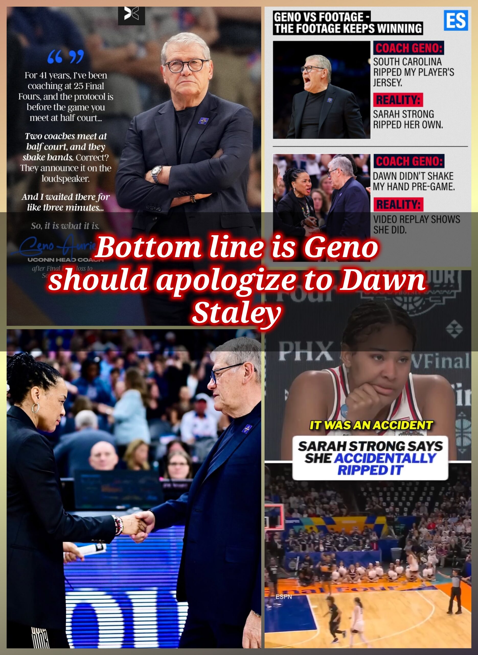 Lisa Leslie Calls for Geno’s Apology To Dawn Staley —Geno vs The Footage: Why the Evidence Says Auriemma Owes Dawn Staley an Apology