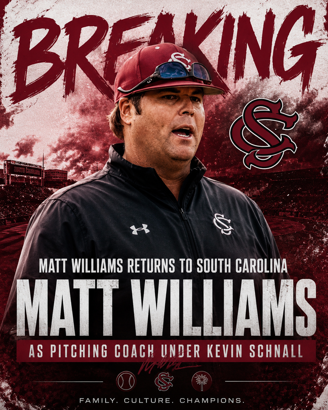 Breaking: Matt Williams Returns to South Carolina as Pitching Coach Under Kevin Schnall