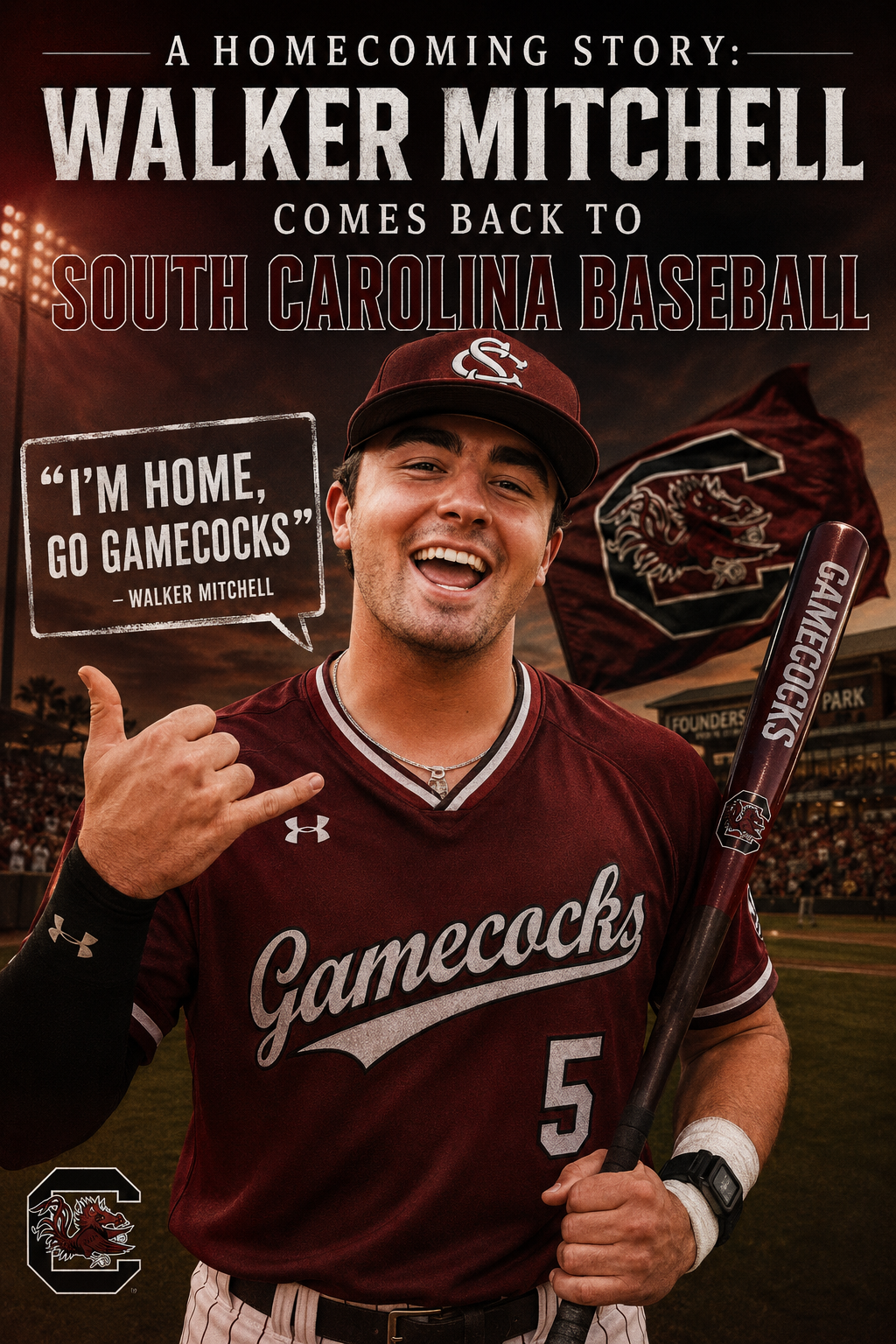 A Homecoming Story: Walker Mitchell Brings Talent, Legacy, and Grit to South Carolina Baseball