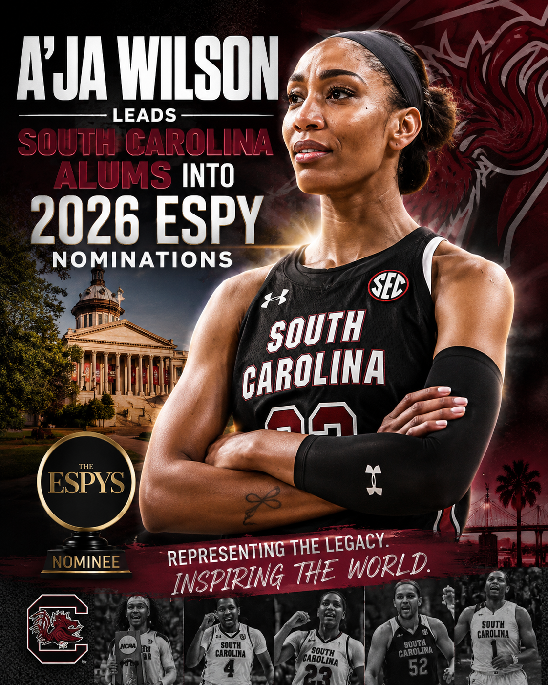 A’ja Wilson Leads South Carolina Alums Into 2026 ESPY Nominations