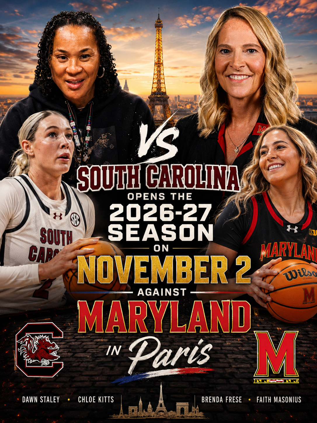 Bonjour, Basketball: South Carolina Takes the 2026-27 Season Opener to Paris — and Arrives With Its Most Complete Roster in Years
