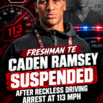Freshman TE Caden Ramsey Suspended After Reckless Driving Arrest at 113 MPH