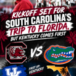 Kickoff Set for South Carolina’s Trip to Florida, but Kentucky Comes First