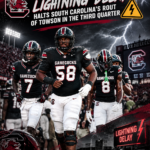 Lightning Delay Halts South Carolina’s Rout of Towson in the Third Quarter